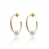 Pearl Hoops Boucle d'oreille (Or)