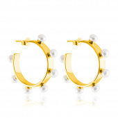 Funky Pearl Hoops Boucle d'oreille (Or)