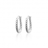 Twisted Mini Hoops Boucle d'oreille (Argent)