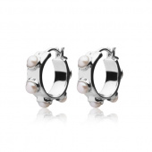 Funky Pearl Mini Hoops Boucle d'oreille (Argent)
