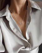 Les Amis small single Collier Argent